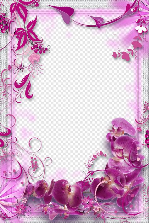 Flower Purple, Purple flowers border background, purple flowers painting, border, frame, flower ...