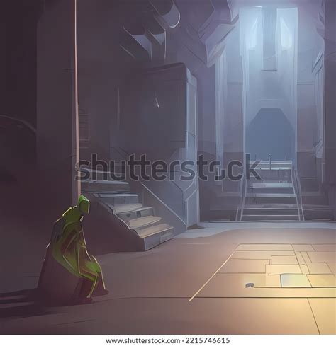 Sci Fi Interior Concept Art Stock Illustration 2215746615 | Shutterstock