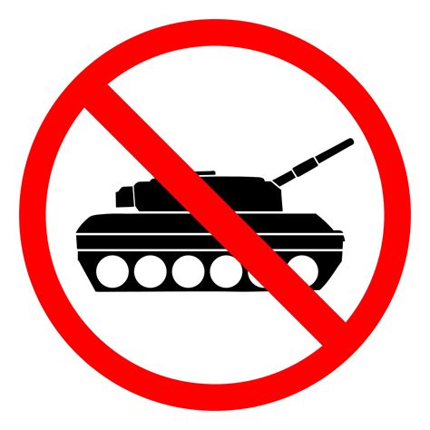 Stop the WAR. Tank in red circle. Anti-war signs. Vector illustration ...