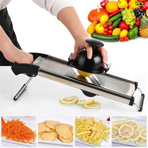 Satın alın Adjustable Mandoline Food Slicer - Professional Handheld Stainless Steel Kitchen ...