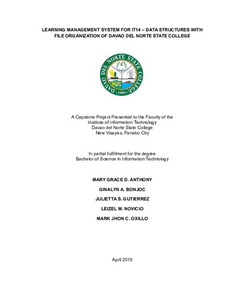 (DOC) [COMPLETE ] Learning Management System for Data Structures with File Organization of Davao ...