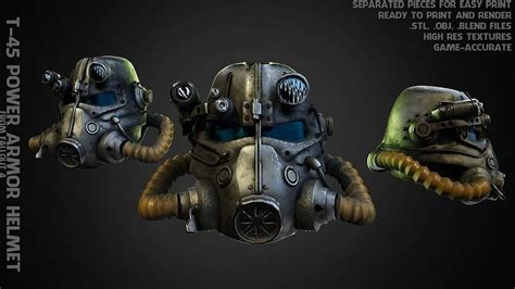 Fallout 4 T-45 Power Armor Helmet for Cosplay 3D model 3D printable ...