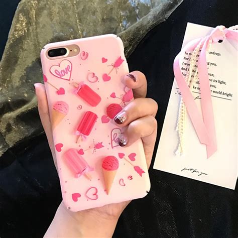 Cute Girl Style Pink Phone Case for iPhone 7 8 Plus Cases for iPhone 6s ...