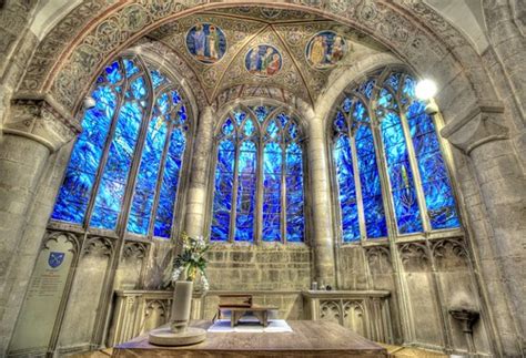 Blue Stained Glass | Stunning blue stained glass windows in … | Flickr