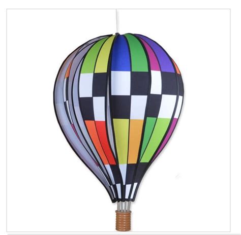 22 in. Hot Air Balloon – Checkered Rainbow – Winnisquam Country Gifts