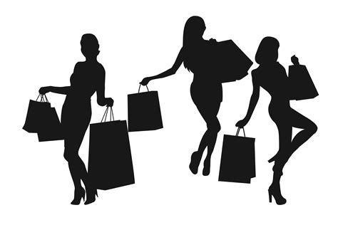 Shopping Girl Silhouette at GetDrawings | Free download