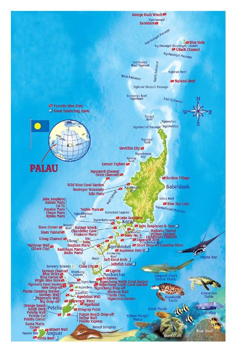 Detailed travel map of Palau | Palau | Oceania | Mapsland | Maps of the World