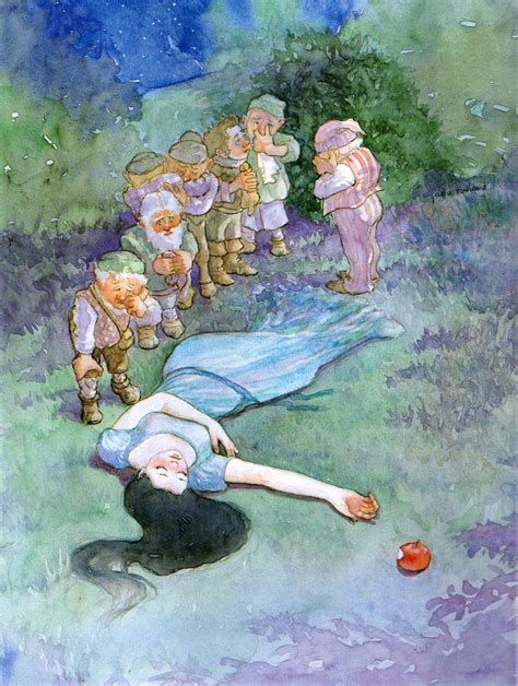 Snow White illustration by Jada Rowland from the book The Classic Grimm's Fairy Tales ...