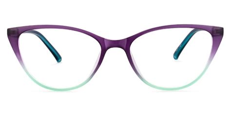 Lucy Cat-Eye Purple-Green Frame Glasses | Zeelool Optical