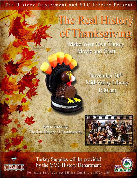 Nov 20 – The Real History of Thanksgiving and Make-Your-Own-Turkey at ...