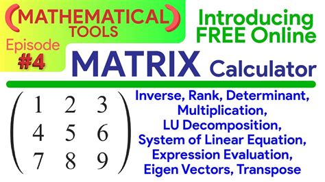 Matrix Calculator | Online Matrix Calculator | Mathematical Tools ...