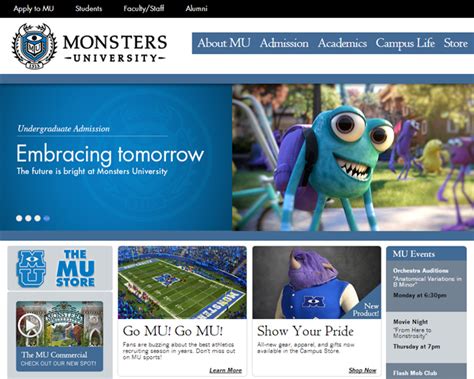 Monsters University, A Realistic College Website Film Promo by Pixar