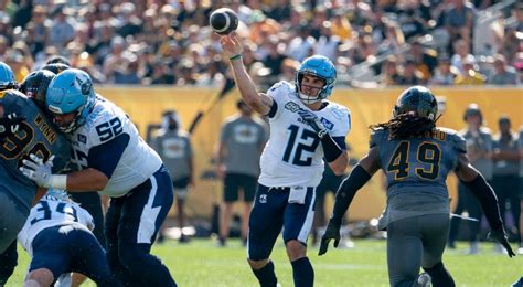 Kelly throws two TD passes, scores another in Argonauts' win over Tiger-Cats