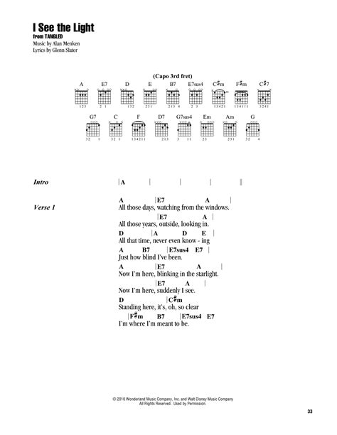 I See The Light (from Tangled) by Alan Menken - Guitar Chords/Lyrics - Guitar Instructor