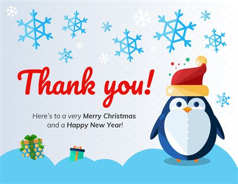 Christmas Thank You Card Templates Free