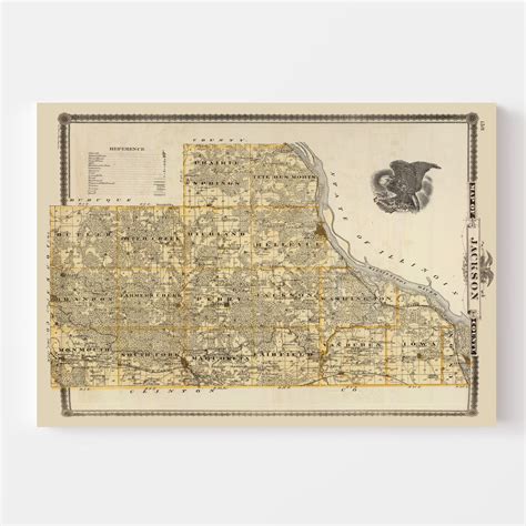 Vintage Map of Jackson County Iowa, 1875 by Ted's Vintage Art