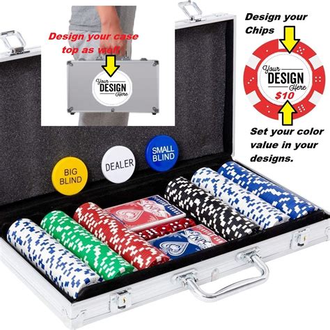 300pc Custom Poker Chips Set – You Design A Gift