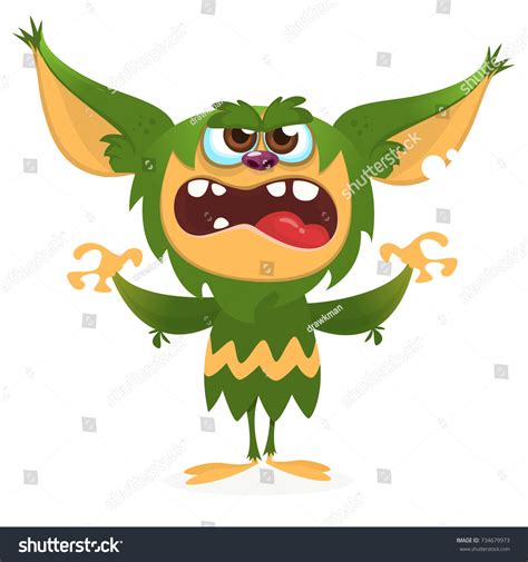 Cartoon Angry Gremlin Halloween Vector Illustration Stock Vector ...