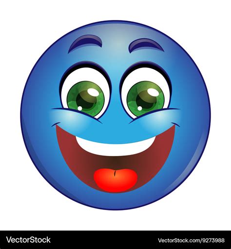 Smiling blue emoticon Royalty Free Vector Image