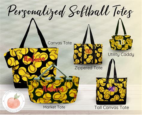 Personalized Softball Tote Bag Softball mom Softball coach | Etsy