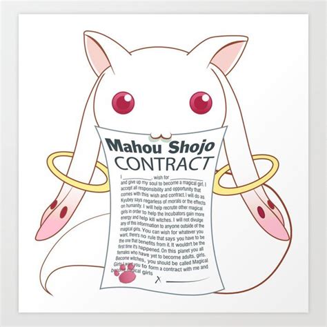 Kyubey's Mahou Shoujo Contract Art Print by Star Glazed Otome | Star Glazed Delights | Puella ...