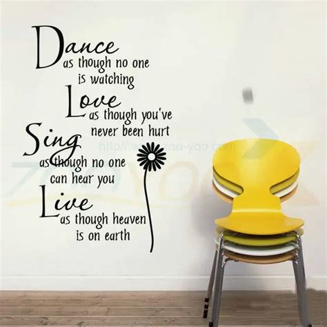 Details About Dance quote wall decal removable art home decor quote vinyl wall sticker 105*65cm ...