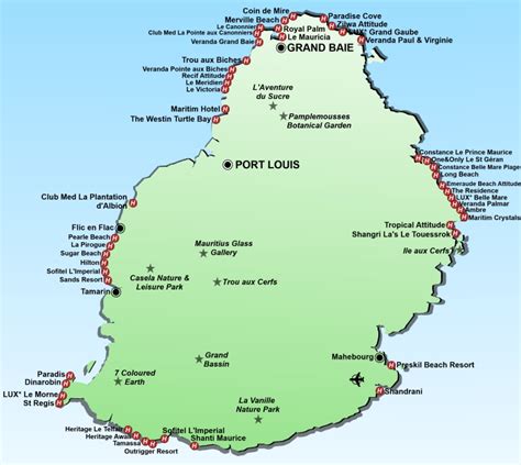 Map Of Mauritius Showing Resorts Florida Beach Map | sexiezpix Web Porn