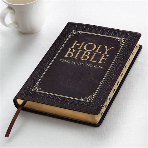 KJV Thinline Large Print Bible-Brown LuxLeather Indexed – Celebrate Faith