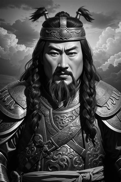 a black and white photo of a man with long braids wearing a suit of armor