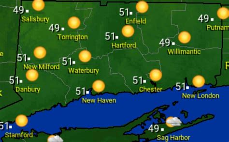 NWS: Mostly sunny with cool temps in CT to start the weekend