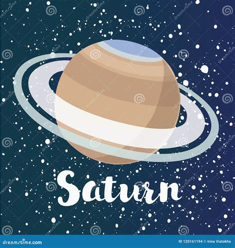 Saturn Planet Icon in Cartoon Style on a White Background Stock Vector ...