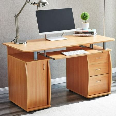 Ktaxon Computer Desk PC Laptop Table w/Drawer Office Study Home Workstation Wood Color - Walmart.com