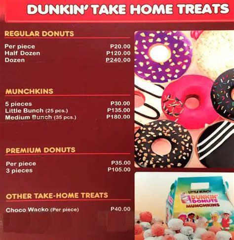 Dunkin Donuts Menu, Menu for Dunkin Donuts, Ibo, Lapu-Lapu City ...