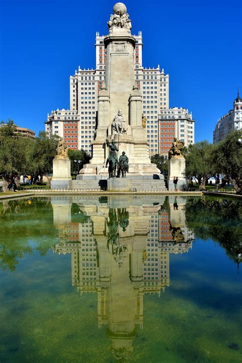 Cervantes Monument at Plaza de España in Madrid, Spain - Encircle Photos