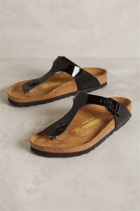 Anthropologie Birkenstock Gizeh Sandals EU 39, Patent Black, Made in Germany | Birkenstock ...