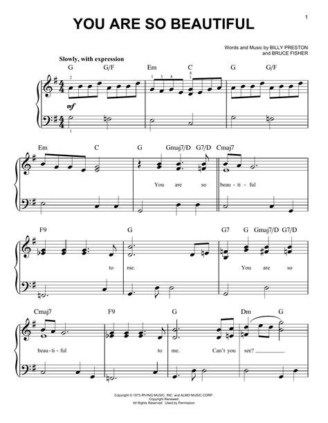 You Are So Beautiful | Sheet Music Direct