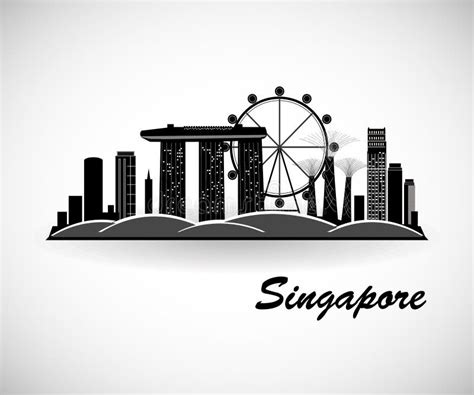 Singapore Skyline. City Silhouette Stock Vector - Illustration of ...