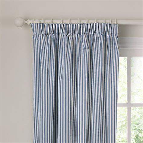 Curtains Ticking stripe, blue and white