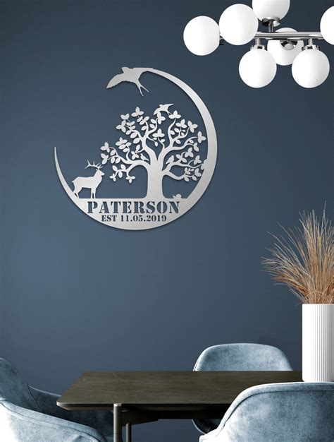 Metal Family Tree Name Sign Metal Wall Art Customized Home - Etsy