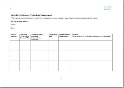 CPD Record | Social Work Practice with Carers