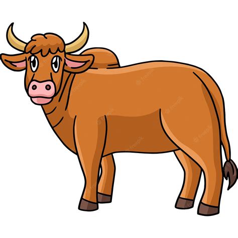 Premium Vector | Ox Animal Cartoon Colored Clipart Illustration