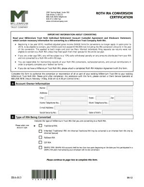 Fillable Online Roth IRA Conversion Form Instructions Fax Email Print ...