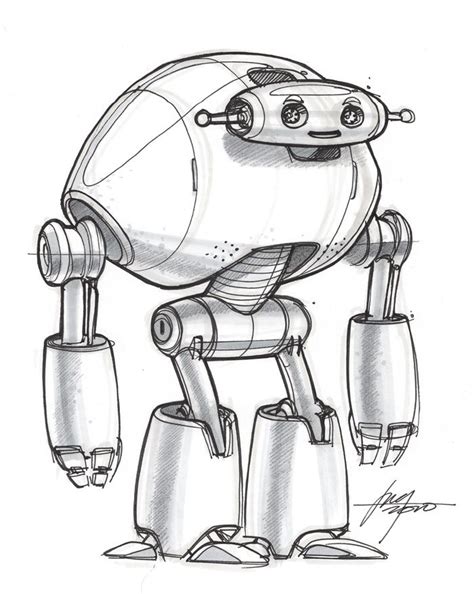 Sketch-A-Day 281 | Sketch-A-Day | Sketches by Spencer Nugent | Roboter skizze, Kunstproduktion ...