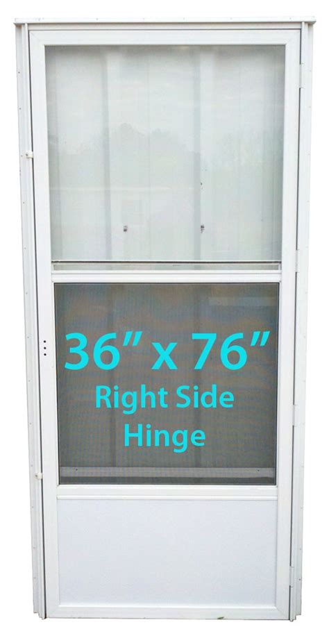 Mobile Home Standard Storm Door 36x76 RH White with Screen