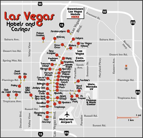 Map of Las Vegas hotels and casinos. Las Vegas hotels and casinos map | Vidiani.com | Maps of ...