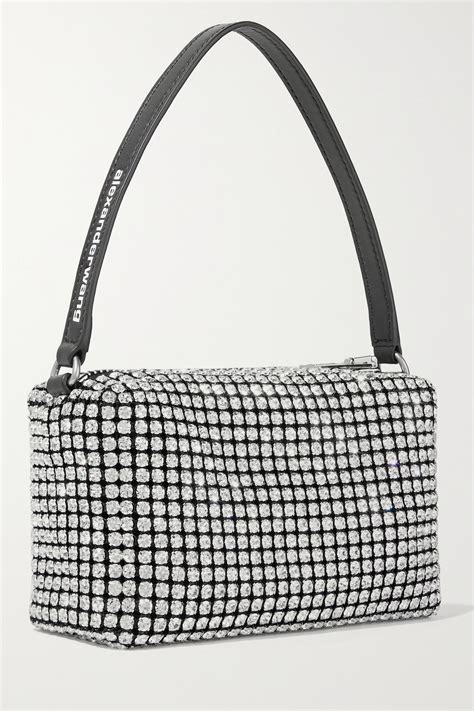 ALEXANDER WANG Crystal-embellished mesh shoulder bag | NET-A-PORTER