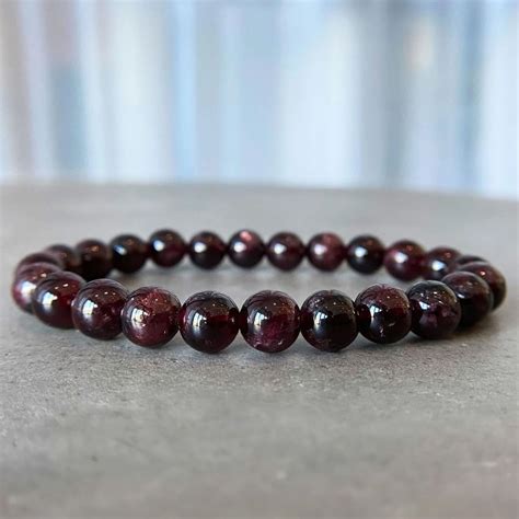 Capricorn Birthstone Garnet Bracelet for Root Chakra by ASANA AAA Red ...