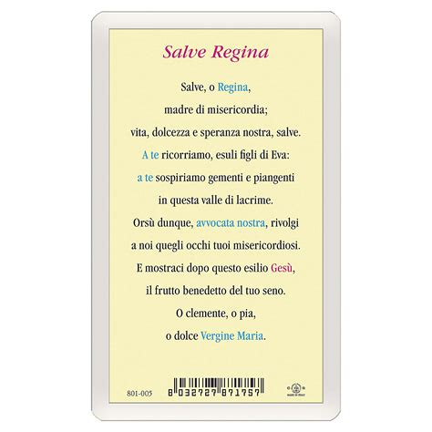 Holy card, Mary Queen, Salve Regina ITA 10x5 cm | online sales on HOLYART.co.uk