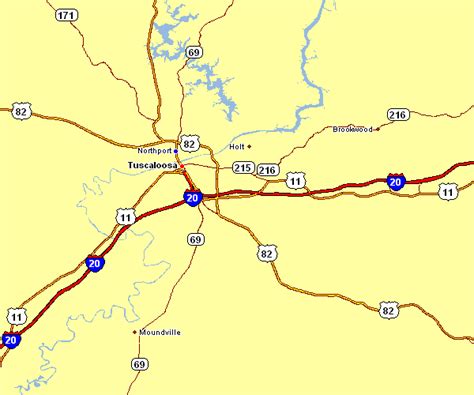 Area Map of Tuscaloosa