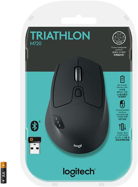 Logitech M720 Triathlon Wireless Optical Mouse Black 910-004790 - Best Buy